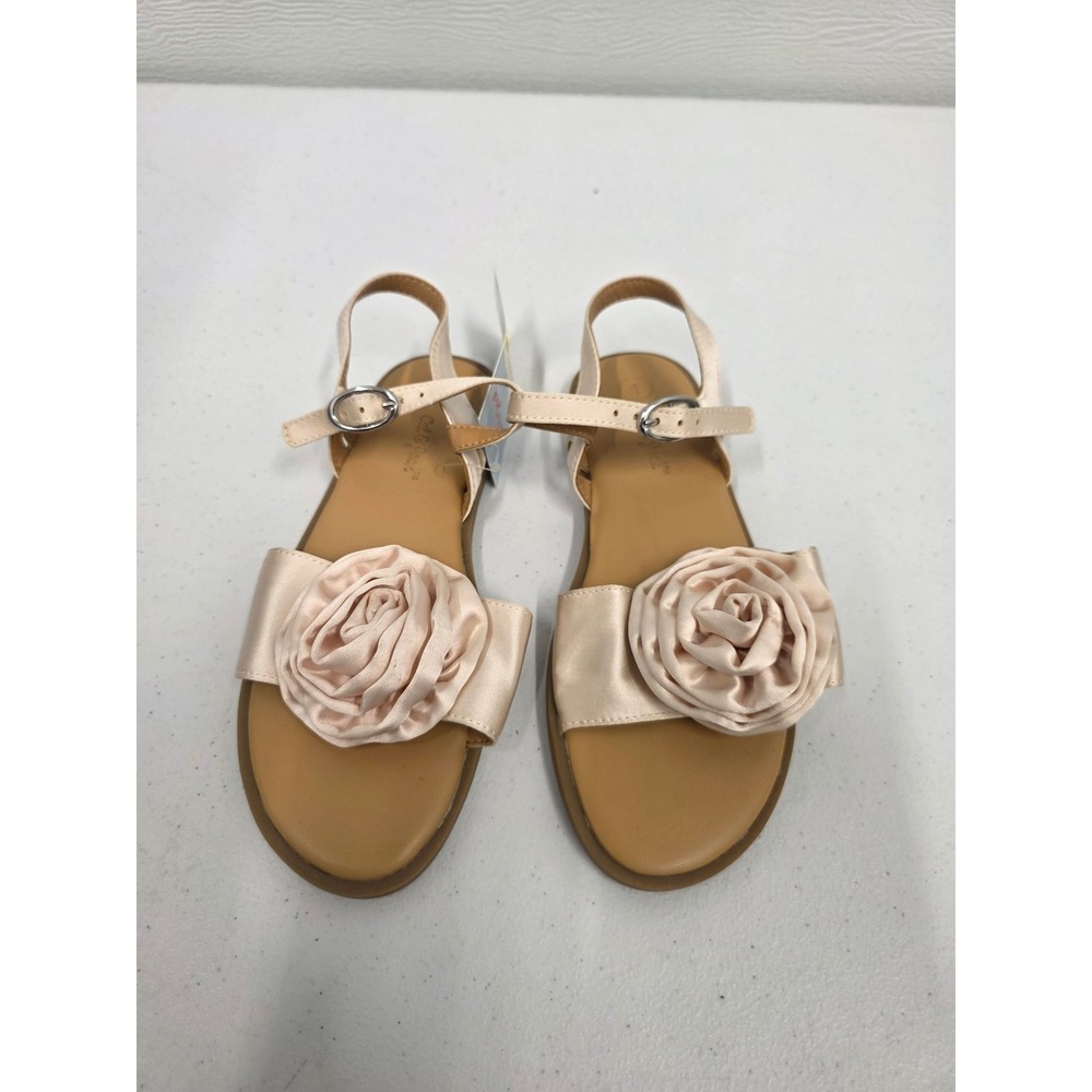 Cat & Jack Teresa Ivory Floral Rose Dress Sandals Girls Size 1 NWT